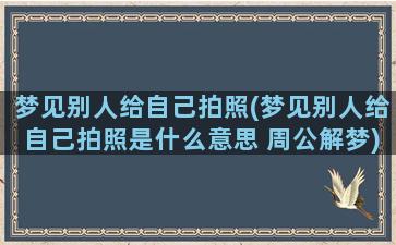 梦见别人给自己拍照(梦见别人给自己拍照是什么意思 周公解梦)